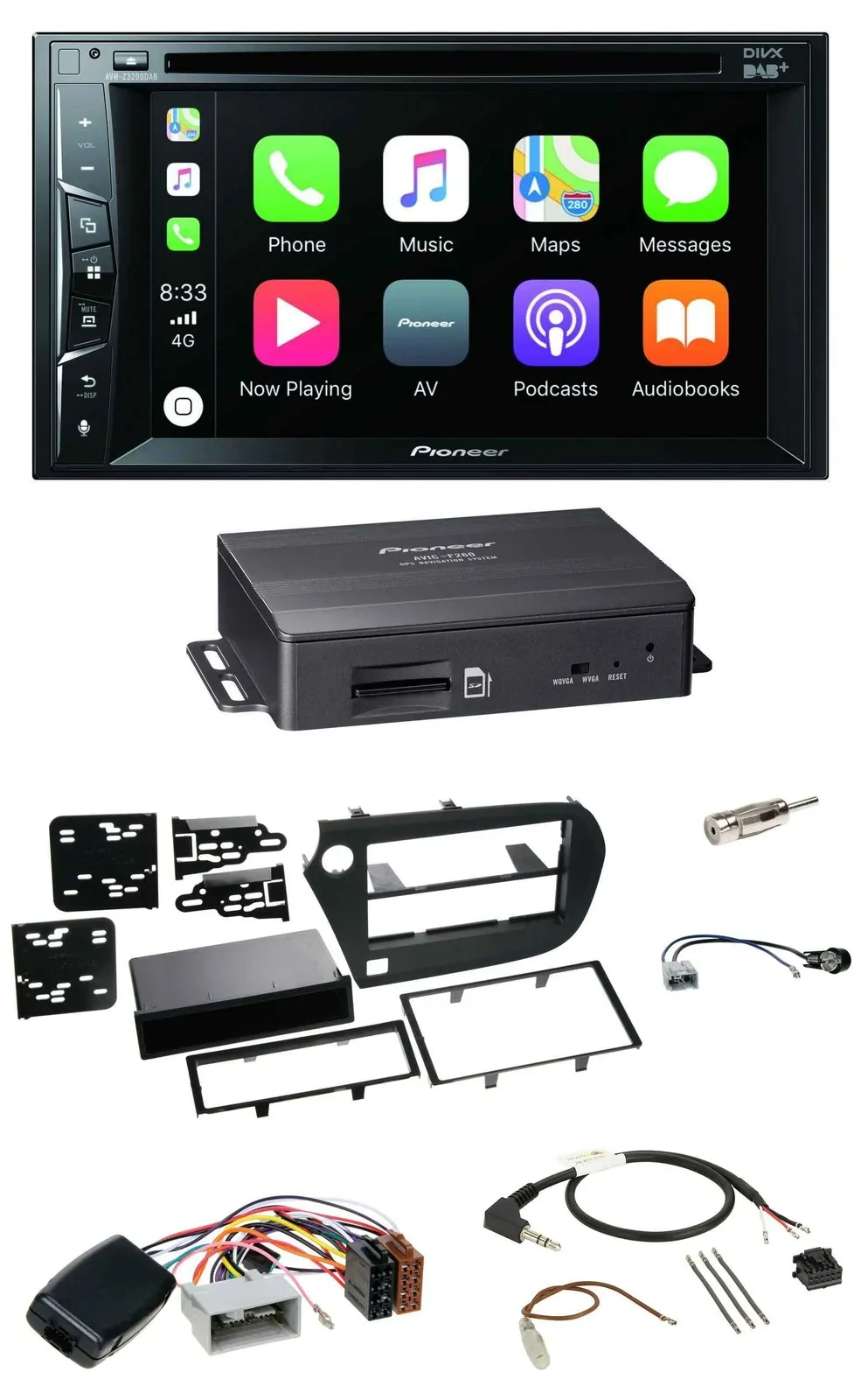 Pioneer Lenkrad TMC 2DIN Bluetooth DAB Navigation für Honda Insight ZE2 2009-201