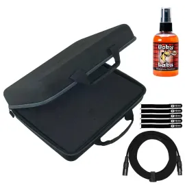 DJ Lighting Padded Multipurpose Utility Case w Cable & Sanitizer Disinfectant