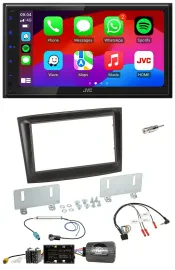 JVC Bluetooth 2DIN Lenkrad DAB USB Autoradio für Fiat Doblo ab 2015 schwarz
