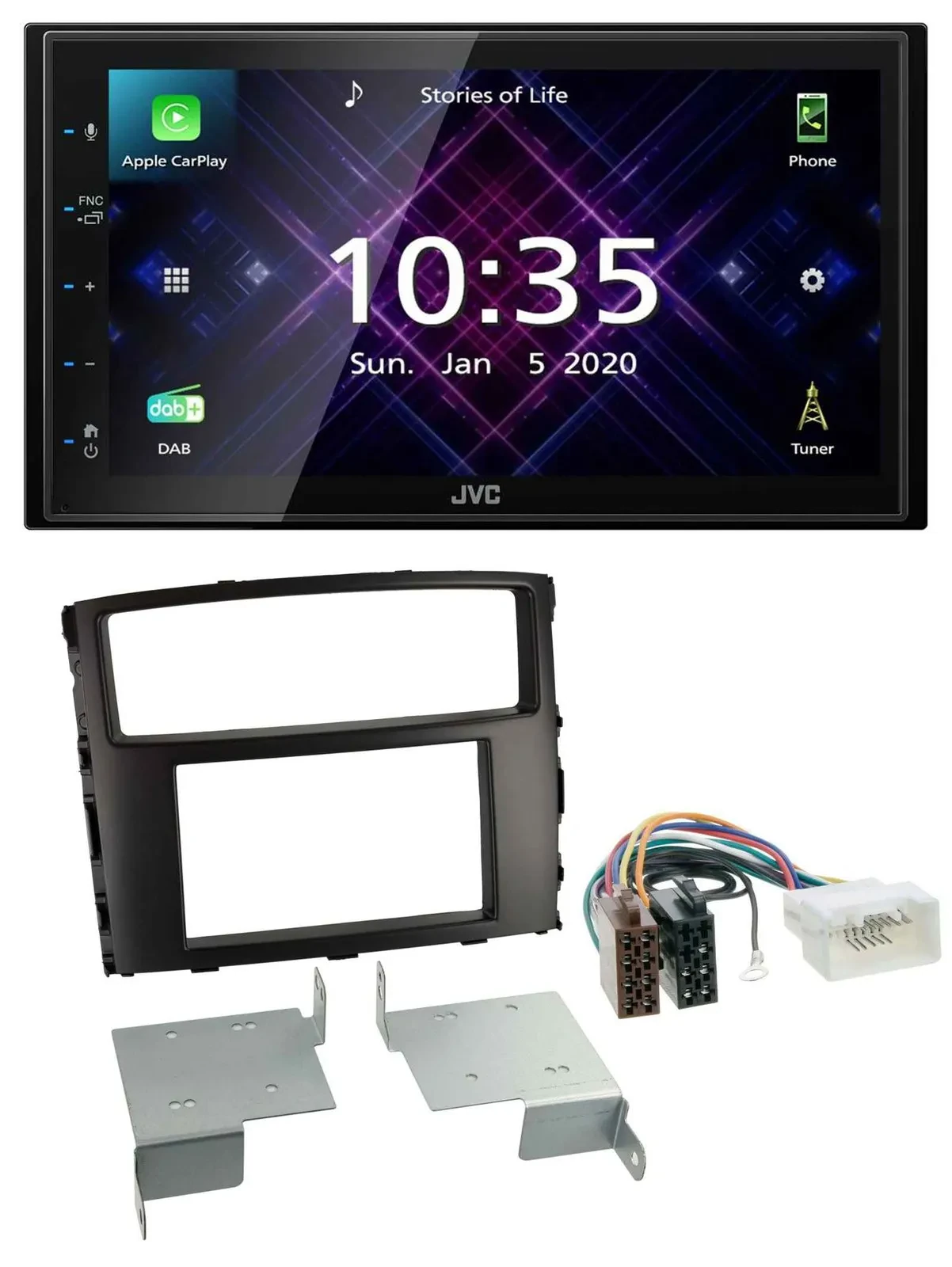 JVC DAB 2DIN MP3 Bluetooth USB Autoradio für Mitsubishi Pajero Shogun ab 14
