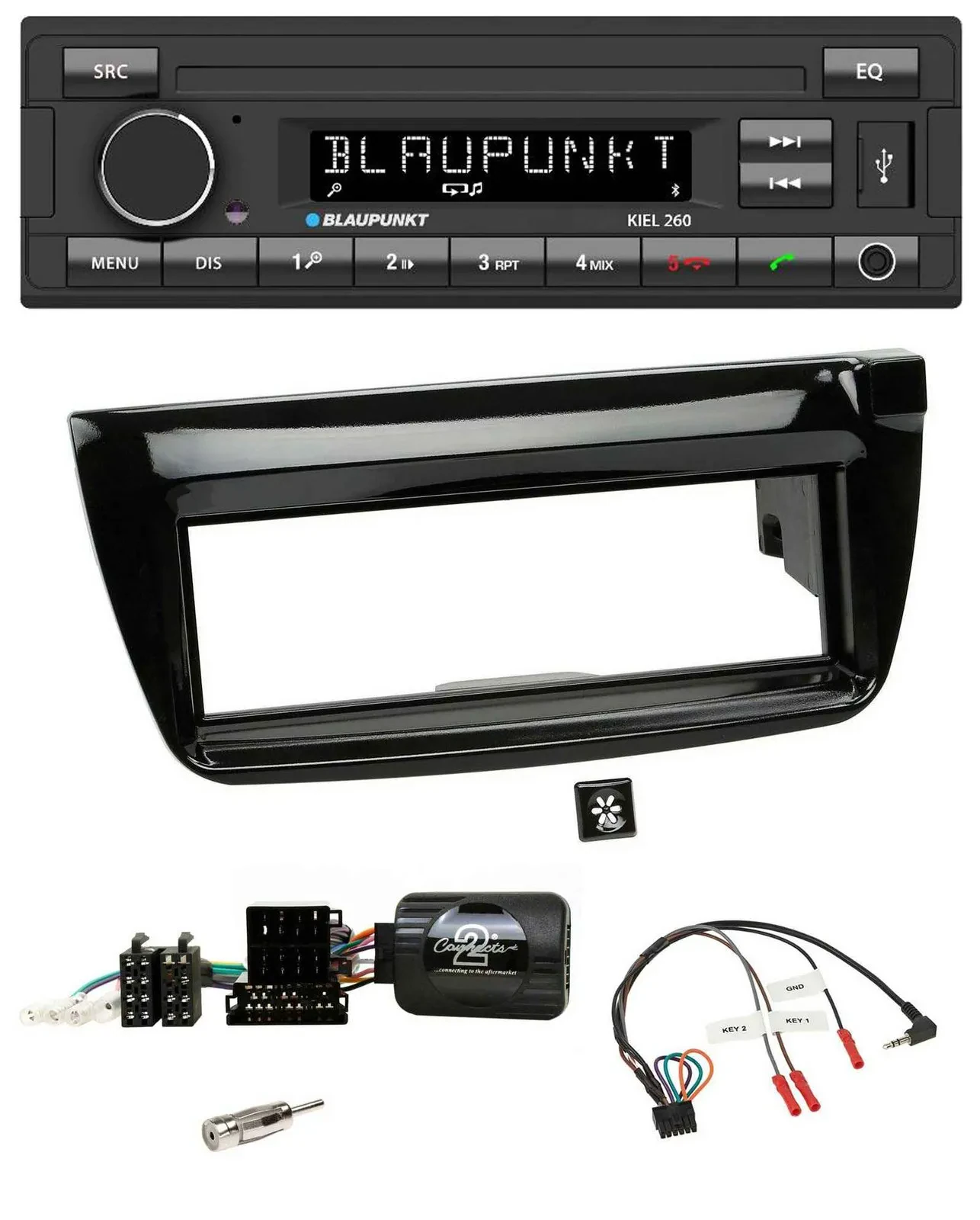 Blaupunkt USB DAB Bluetooth Lenkrad Autoradio für Fiat Doblo 2012-2015 piano