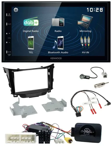 Kenwood 2DIN Bluetooth Lenkrad USB DAB Autoradio für Hyundai I30 ab 2017