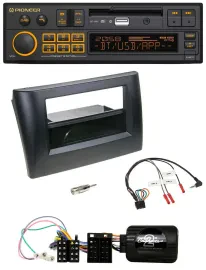 Автомагнитола Pioneer DAB, USB, Bluetooth для Fiat Stilo 2001–2007, черная, с нишей