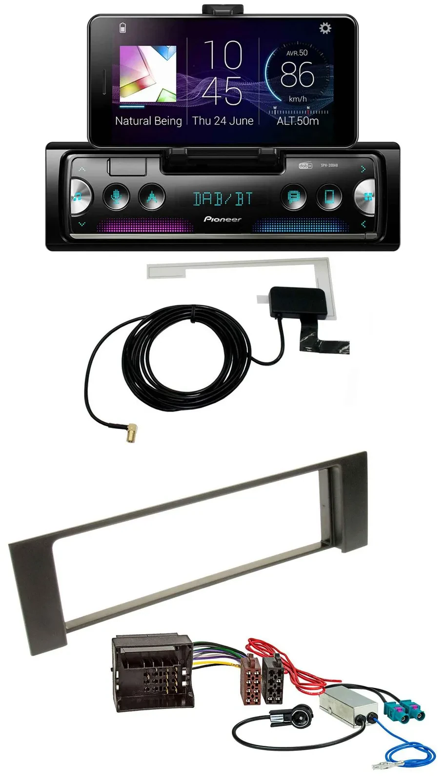 Pioneer DAB Bluetooth MP3 USB Autoradio für Audi A4 B6 00-04 Quadlock Doppel Fak