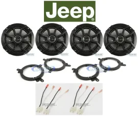 Kicker 6.5" Front+Rear Speaker Replacement Kit For 1996-1998 Jeep Grand Cherokee