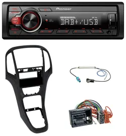 Pioneer MP3 1DIN DAB USB AUX Autoradio für Opel Astra J ab 2009 Perl schwarz