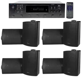 Technical Pro 6000w (6) Zone, Home Theater Bluetooth Receiver+(8) 5.25" Speakers