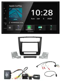 Kenwood Bluetooth Lenkrad DAB USB 2DIN Autoradio für BMW 1er Aktiv aut. Klima E8