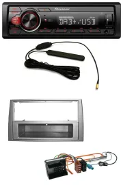 Pioneer MP3 DAB 1DIN AUX USB Autoradio für Peugeot 308 07-09 dunkelsilber