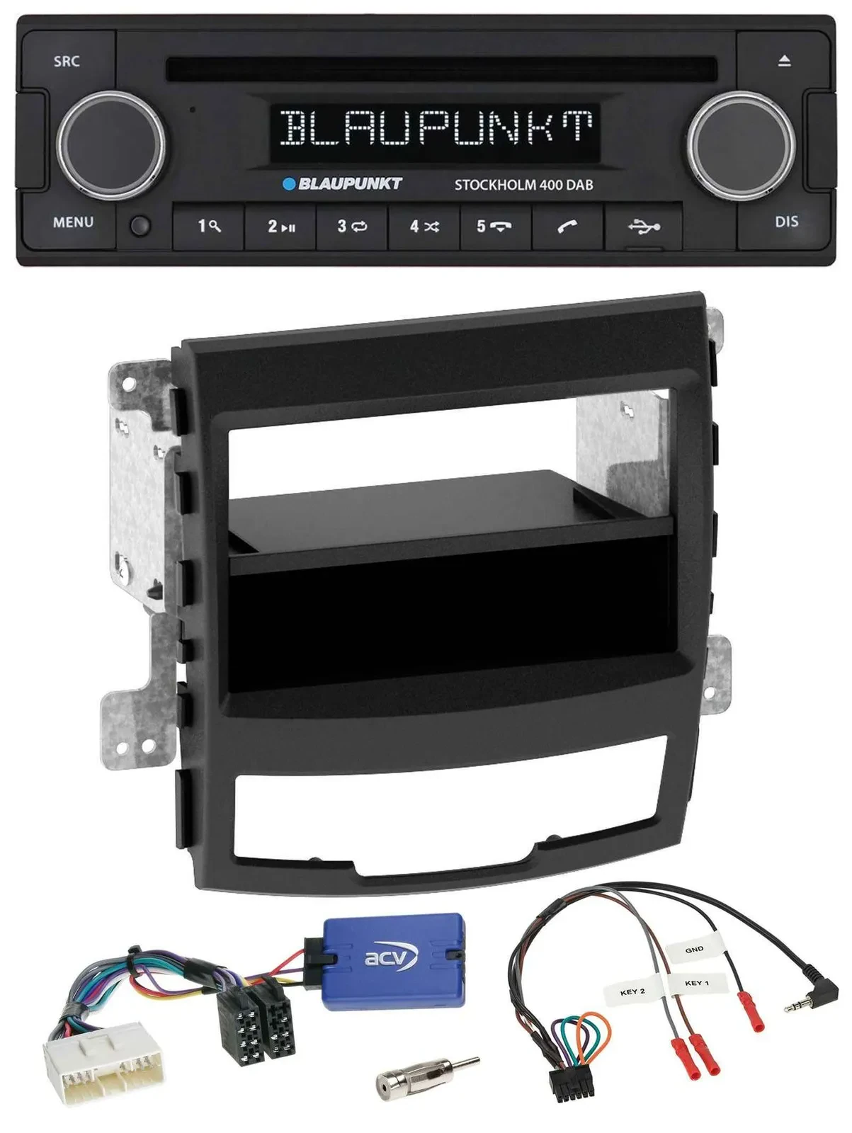Автомагнитола Blaupunkt CD, USB, Bluetooth, DAB для SsangYong Korando CK (2010–2013)