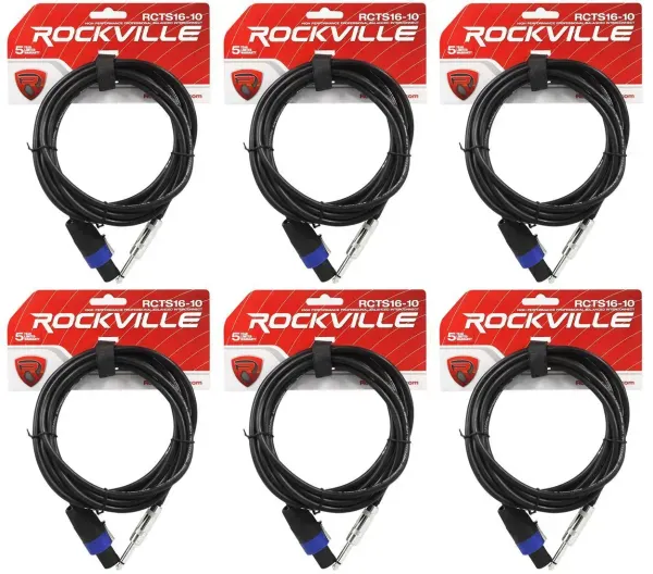 Спикерный кабель Rockville RCTS1610 Black 3 м (6 штук)