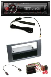 Pioneer MP3 DAB 1DIN AUX USB Autoradio für Ford Fiesta Focus 04-08 anthrazit
