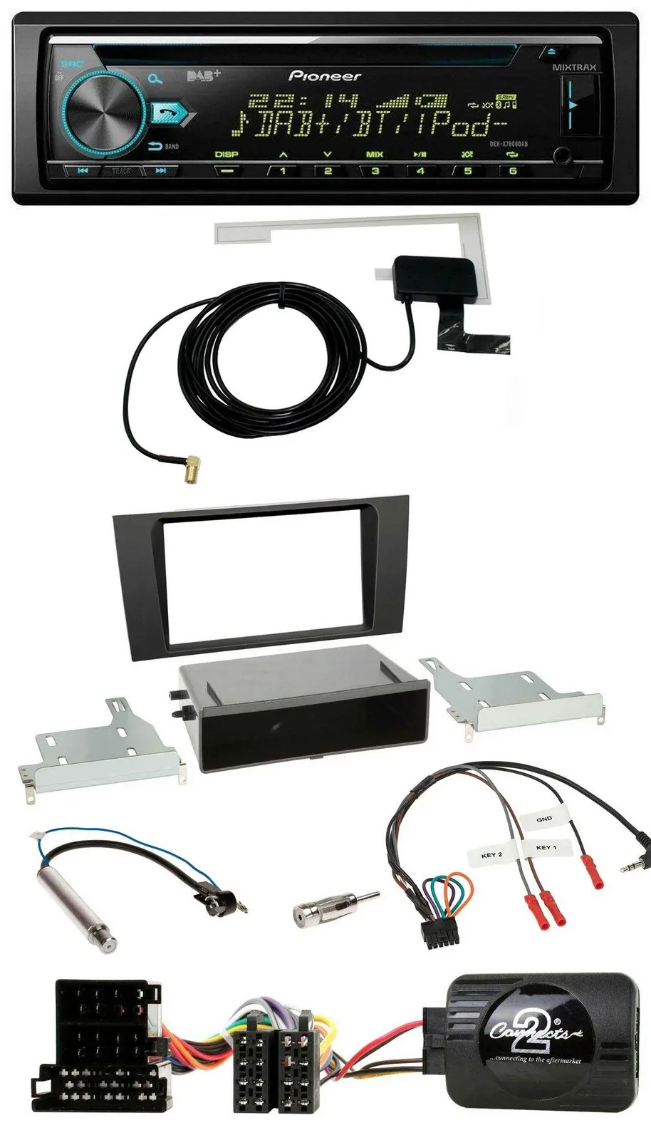 Pioneer MP3 Lenkrad CD USB DAB Autoradio für Audi A4 B5 1999-2001