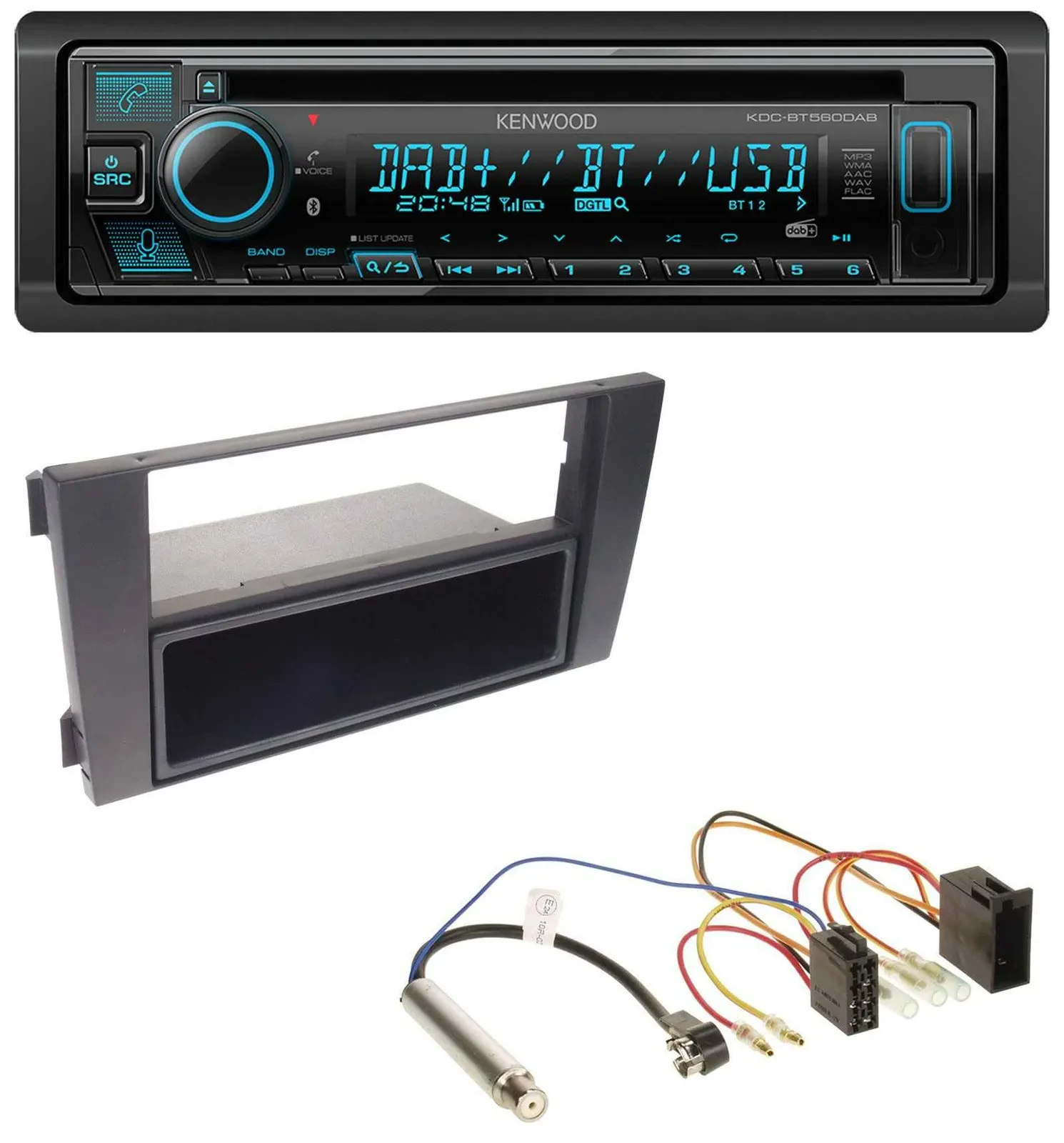 Автомагнитола Kenwood Bluetooth DAB CD MP3 USB, для Audi A6 C5 (2001–2005), ISO