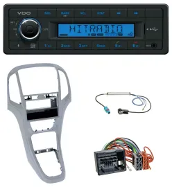 VDO AUX Bluetooth USB MP3 Autoradio für Opel Astra J ab 2009 Platin silber