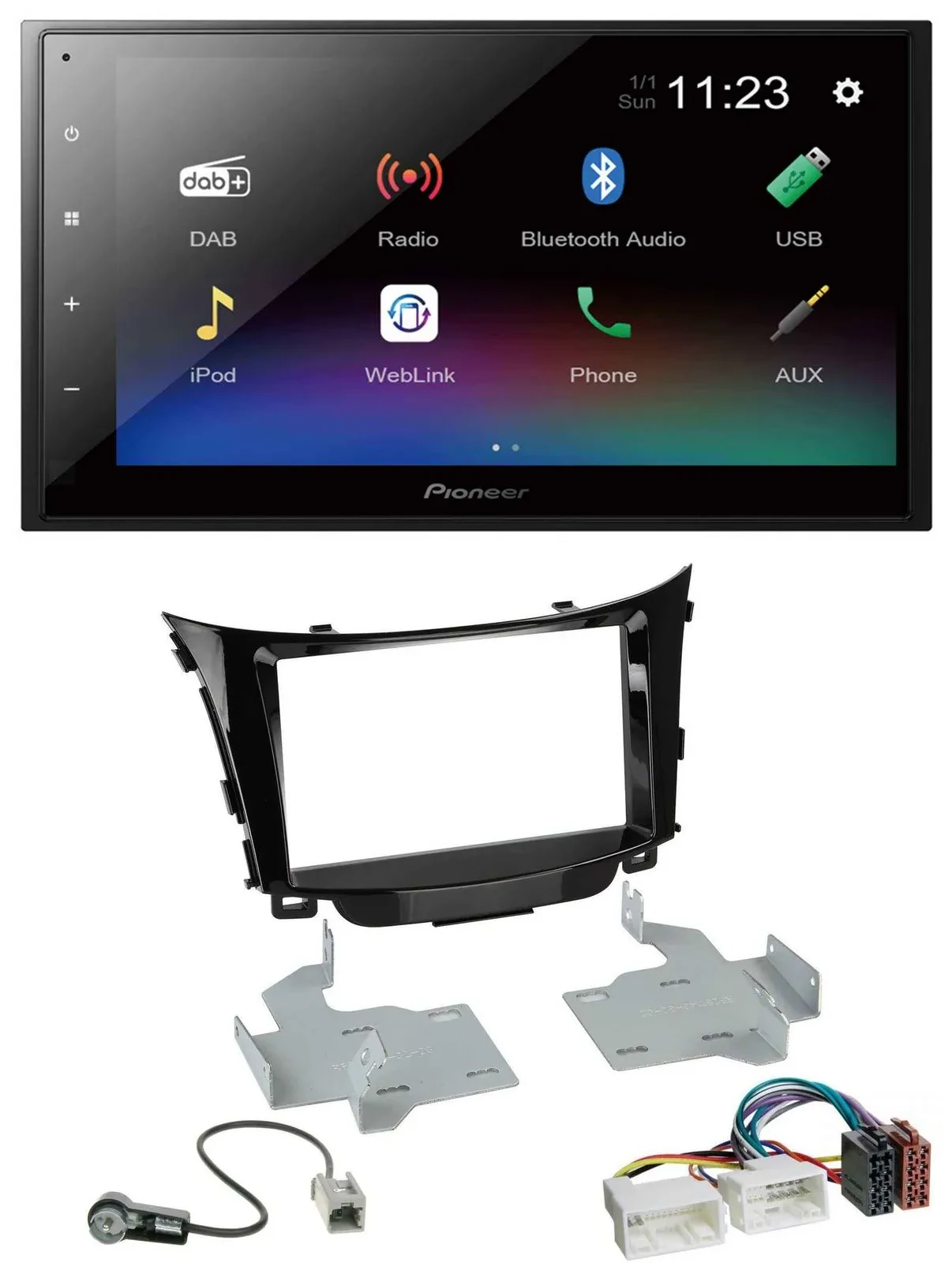 Pioneer USB Bluetooth DAB 2DIN MP3 Autoradio für Hyundai i30 (ab 12)