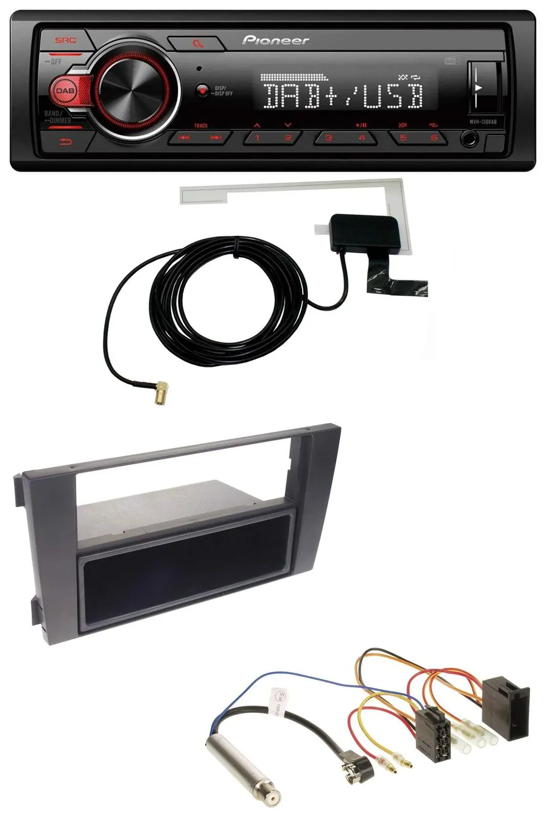 Автомагнитола для Audi A6 C5 (2001-2005) Pioneer 1-DIN, DAB, USB, AUX, MP3, Symphony ISO