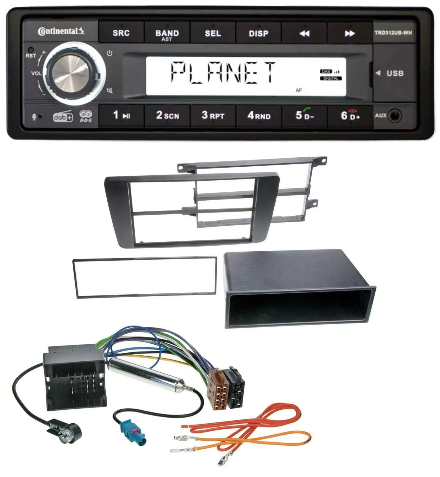 Автомагнитола Continental 1DIN, USB, AUX, DAB, MP3 для Skoda Octavia II 2004–2013, Yeti
