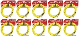 Инструментальный кабель Rockville RCGT20Y Yellow 6.1 м (10 штук)