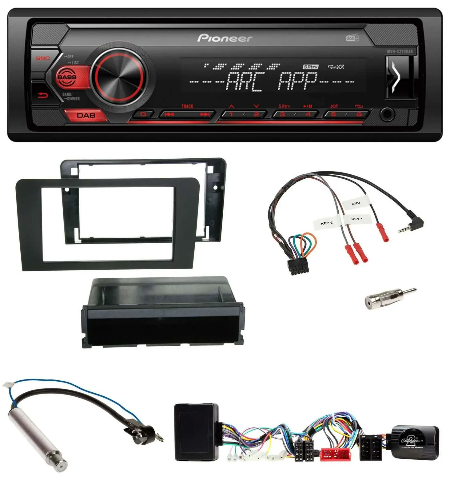Pioneer DAB 1DIN MP3 Lenkrad USB Autoradio für Audi A3 Symphony Aktivsystem ISO