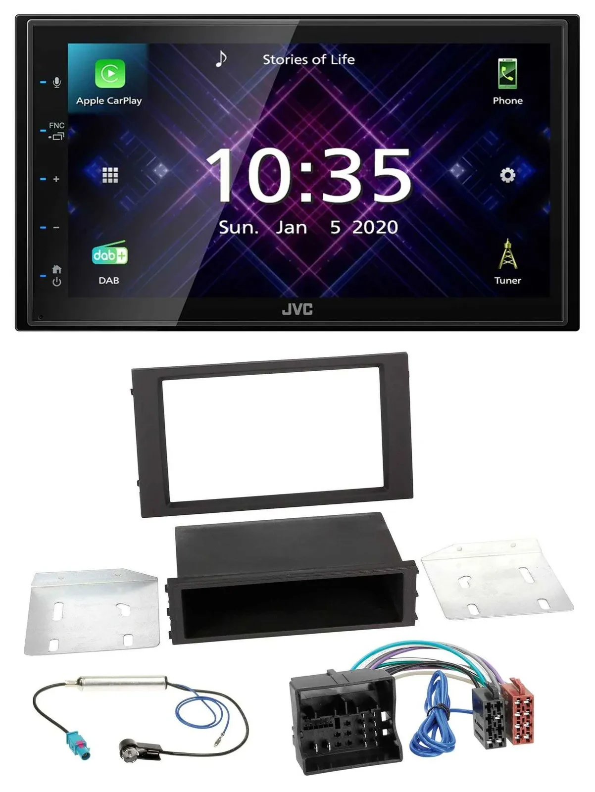 JVC DAB 2DIN MP3 Bluetooth USB Autoradio für Seat Leon (ab 2014)