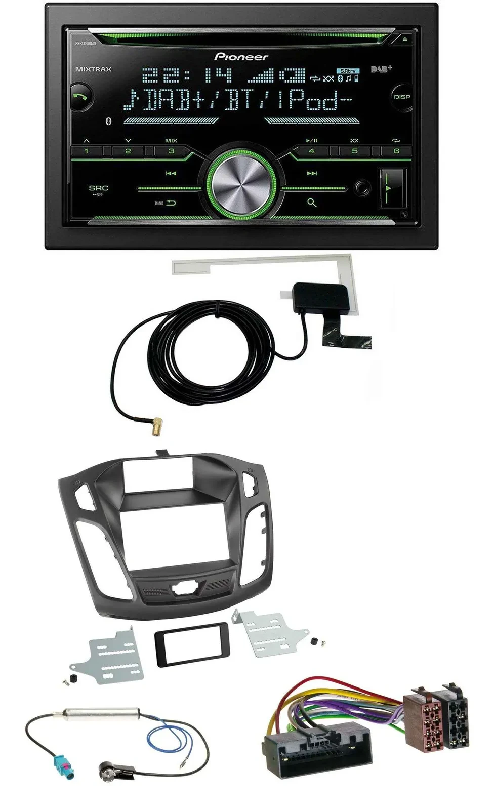 Pioneer CD USB MP3 Bluetooth 2DIN DAB Autoradio für Ford Focus (2011-2014)