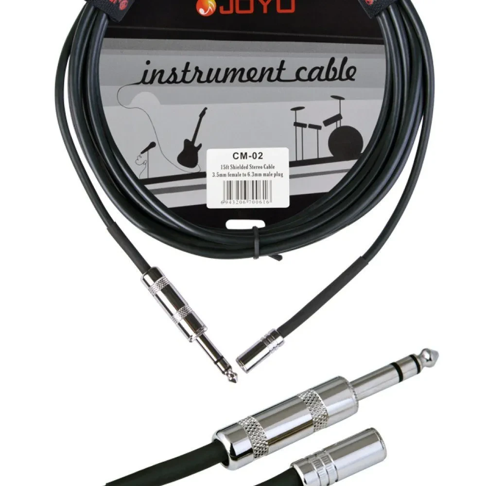 Коммутационный кабель Joyo CM-02 jack 3.5 мм (F) – jack 6.3 мм (M) 4.5 м