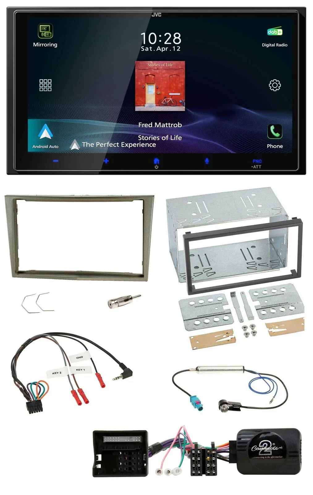 JVC USB Bluetooth 2DIN DAB Lenkrad Autoradio für Opel Corsa D Astra H Zafira sat