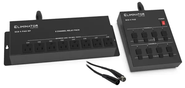 Eliminator Lighting ADJ SC8 II PAD SYSTEM Analog Lighting Controller+DMX Cable