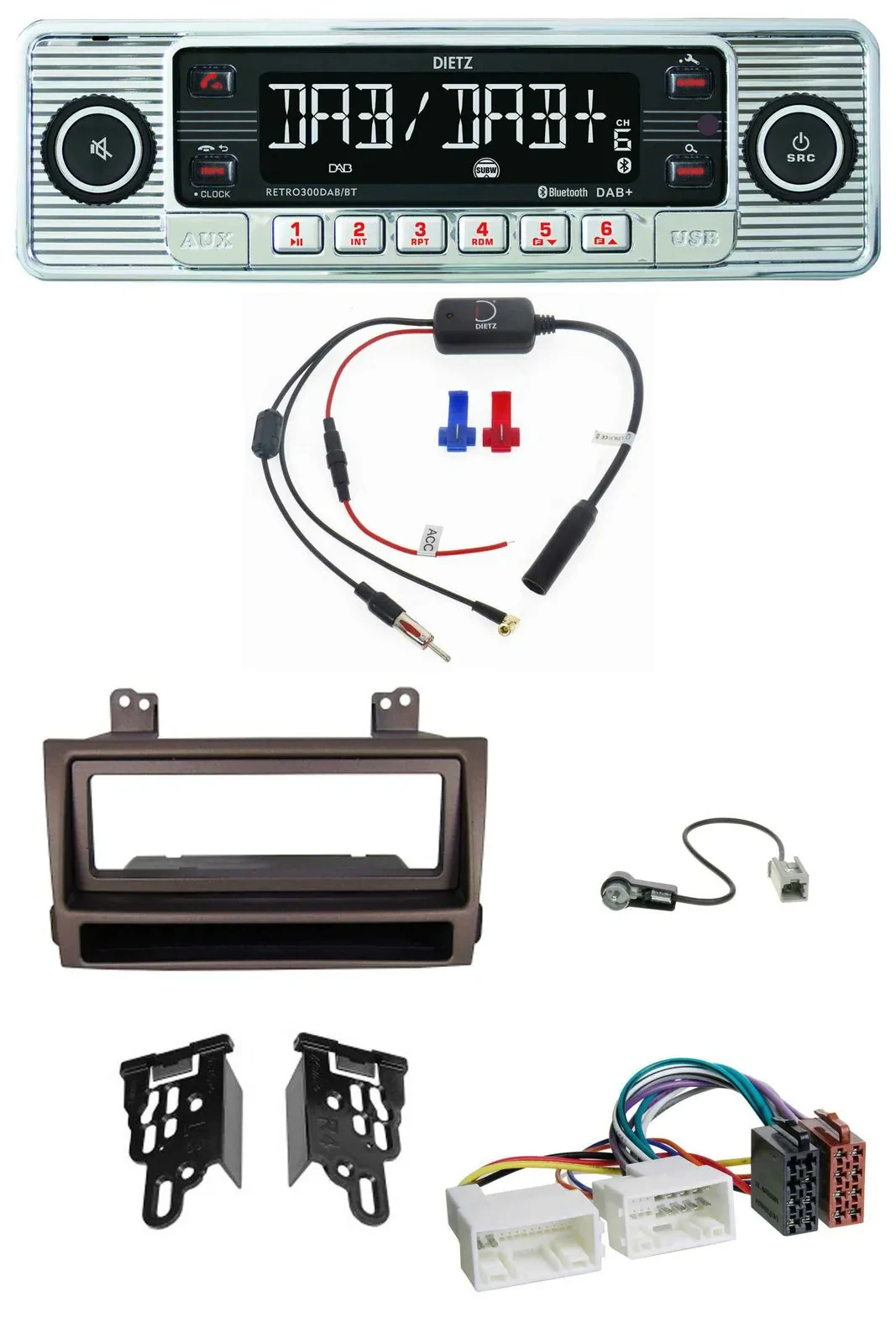 Dietz DAB USB MP3 Bluetooth Autoradio für Hyundai Sonata ab 09 dunkelbraun metal