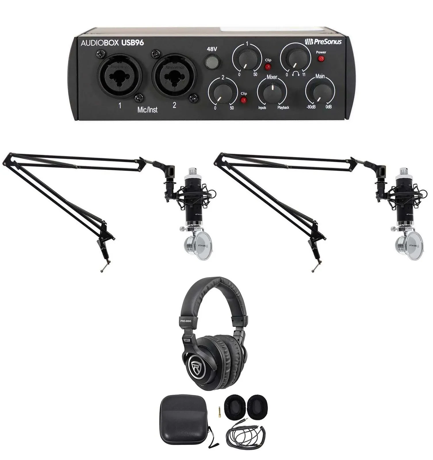 Presonus Audiobox ASMR Recording Streaming Kit Interface+(2) Mics+Headphones
