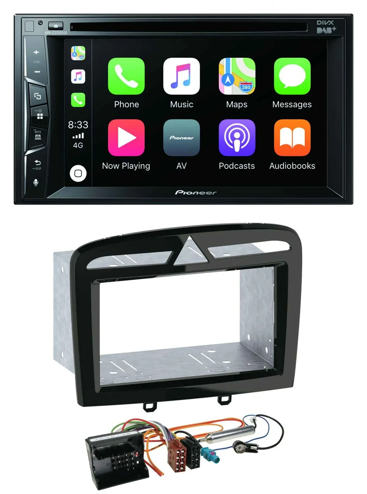 Pioneer MP3 USB DVD Bluetooth DAB 2DIN Autoradio für Peugeot 308 SW CC 09-14 sch