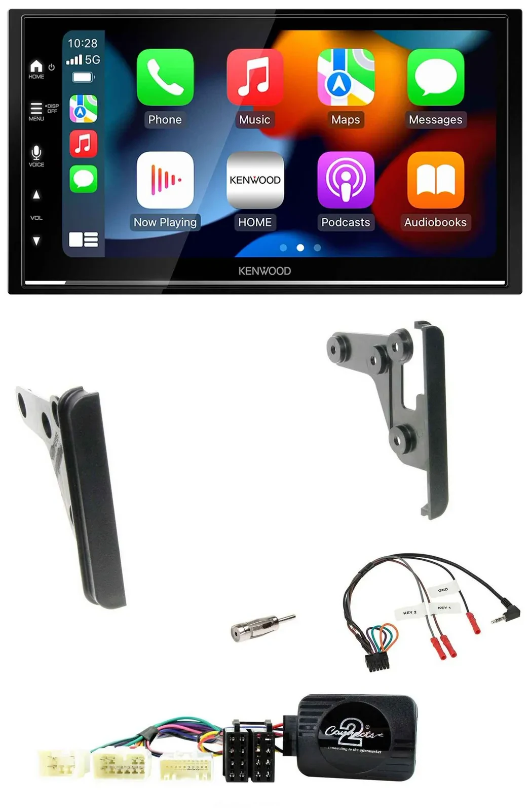 Автомагнитола Kenwood 2DIN, DAB, USB, Bluetooth, совместимая с кнопками на руле, для Toyota FJ (с 2007)