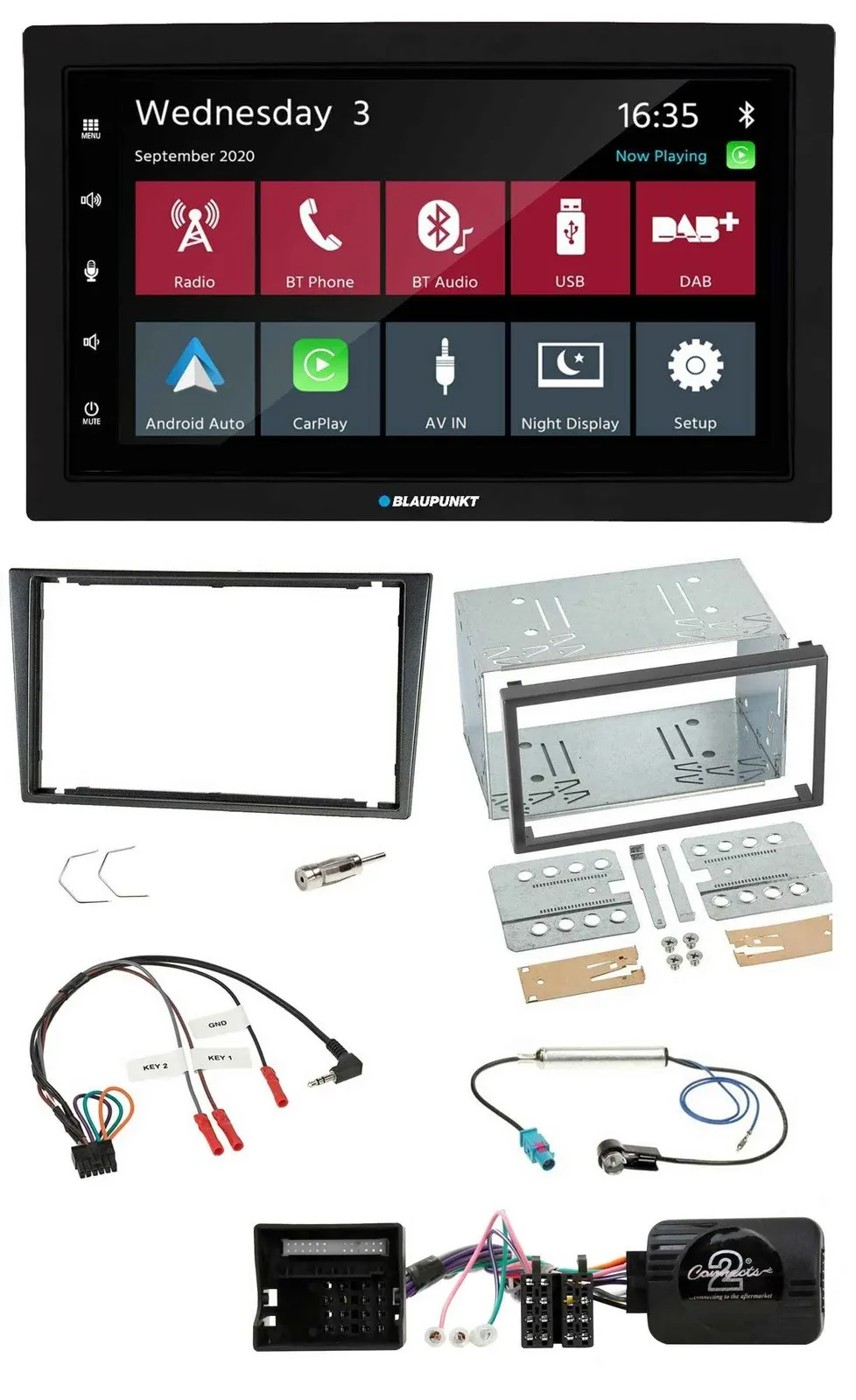 Blaupunkt DAB Bluetooth USB Lenkrad 2DIN Autoradio für Opel Tigra Corsa C Meriva