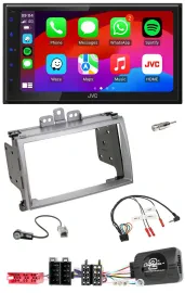 JVC Bluetooth 2DIN Lenkrad DAB USB Autoradio für Hyundai i20 2009-2012 silber