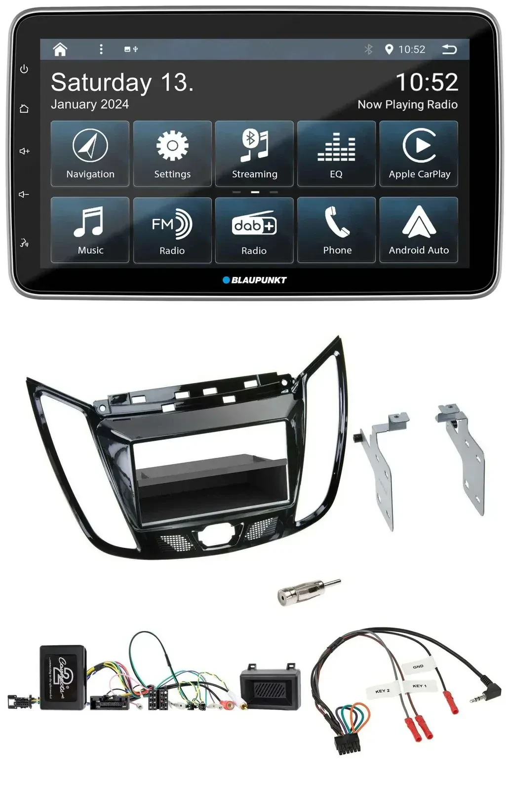 Blaupunkt USB DAB SD Lenkrad Bluetooth Autoradio für Ford C-Max Kuga Klavierlack