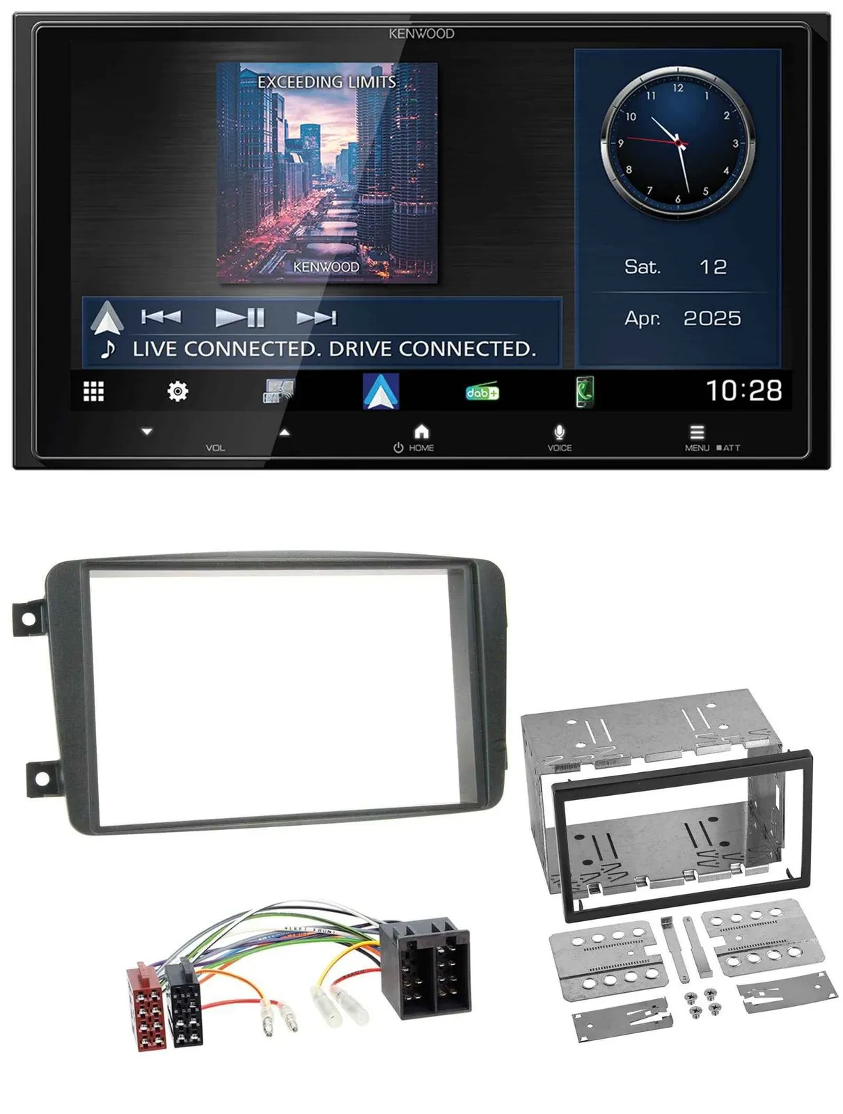 Kenwood Bluetooth 2DIN USB DAB MP3 Autoradio für Mercedes C-Klasse Vito CLK Vian