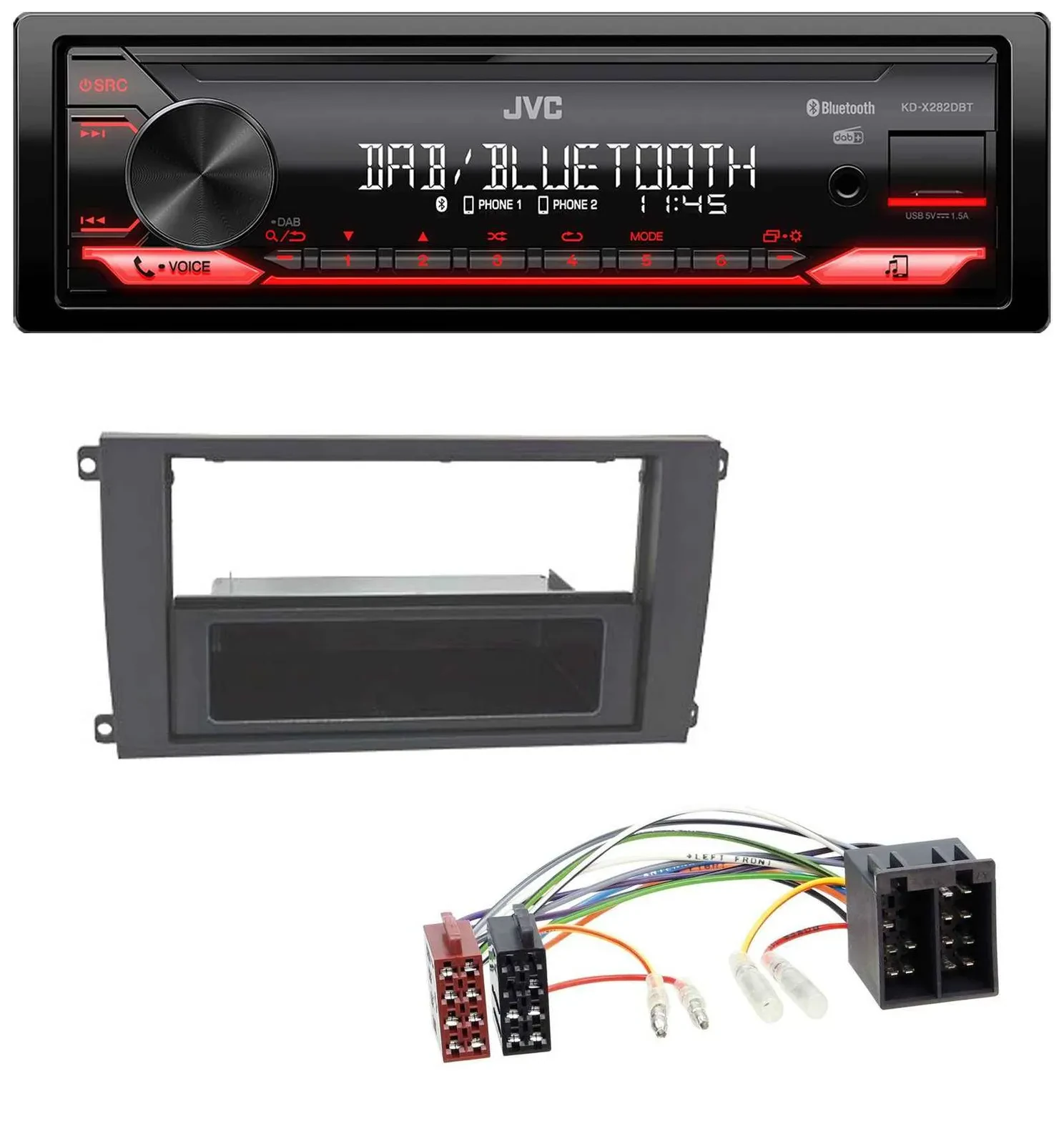 Автомагнитола для Porsche Cayenne (2002–2007) JVC Bluetooth, USB, DAB, MP3