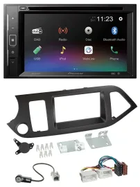 Pioneer Bluetooth MP3 USB 2DIN DAB DVD Autoradio für Kia Picanto ab 11 ohne Star