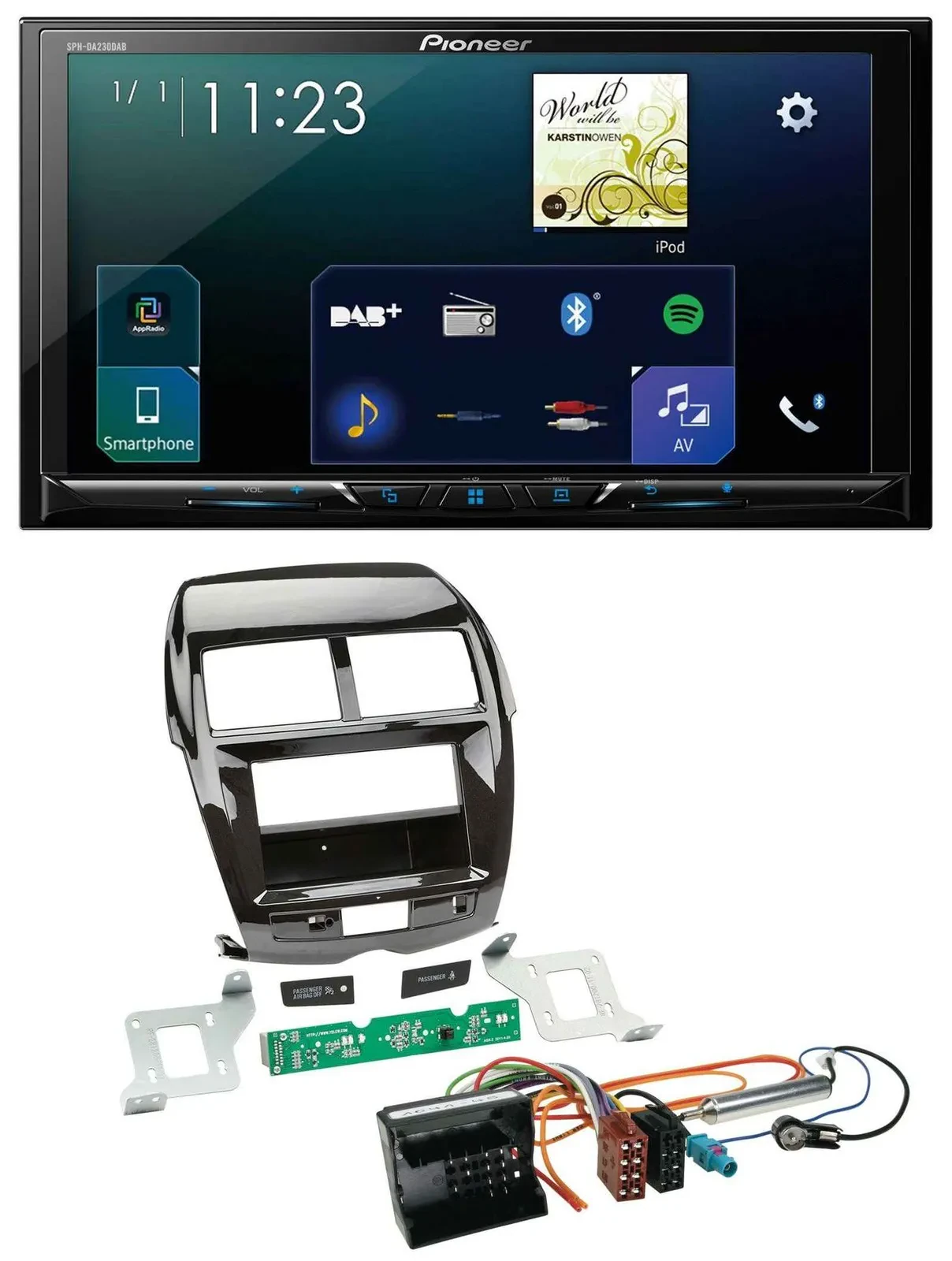 Автомагнитола Pioneer 2-DIN, Bluetooth, USB, DAB, MP3 для Citroen C4, Mitsubishi ASX, Peugeot