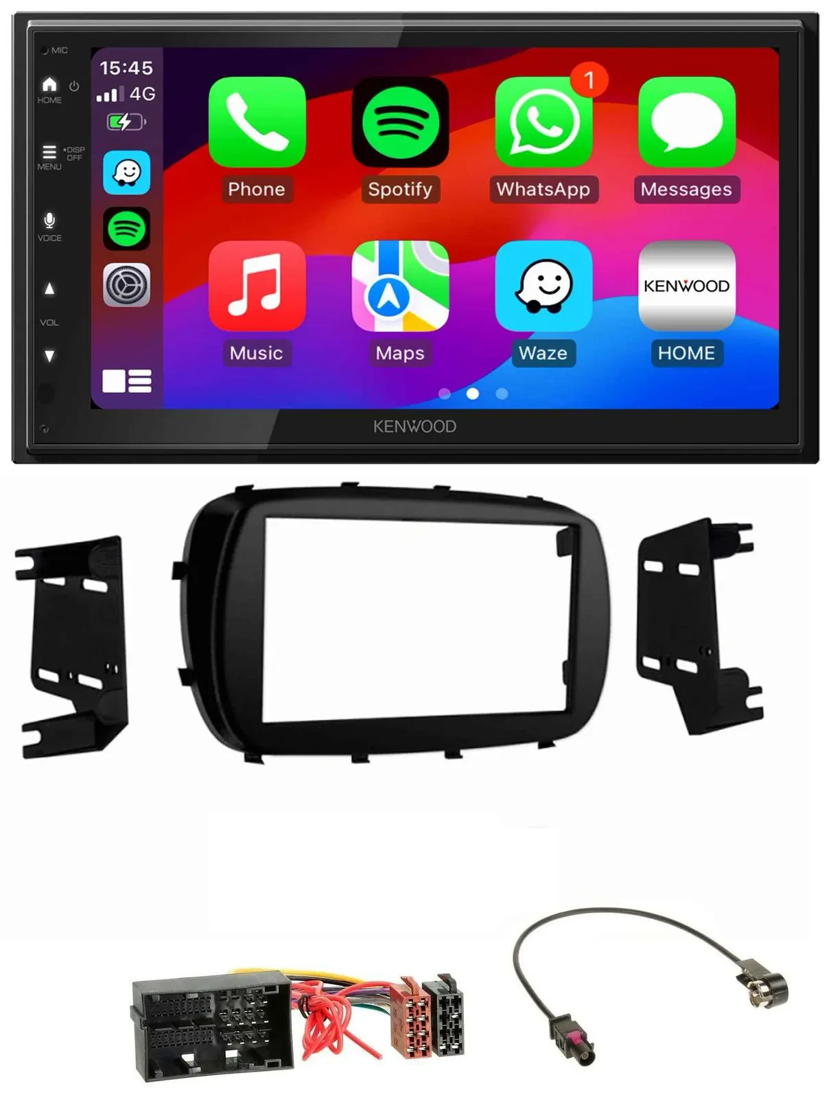 Автомагнитола для Fiat 500X (с 2015) Kenwood 2DIN, DAB, USB, Bluetooth, MP3