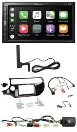 Автомагнитола Pioneer 2DIN, USB, Bluetooth, DAB, для Kia Rio UB (с 2015), поддержка кнопок на руле, черный глянец