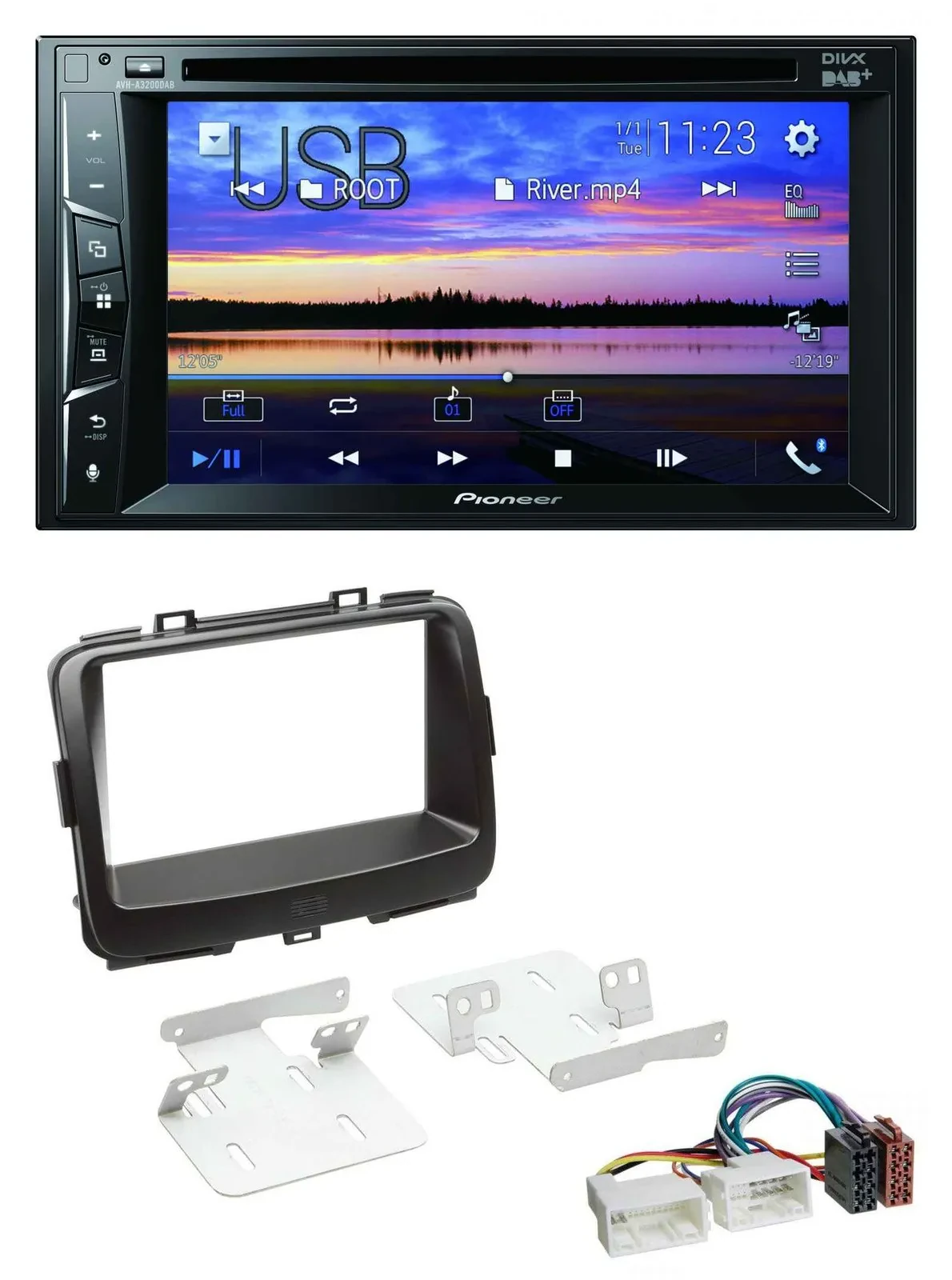 Автомагнитола для Kia Carens 4 RP Pioneer 2DIN, Bluetooth, USB, DVD, DAB, MP3