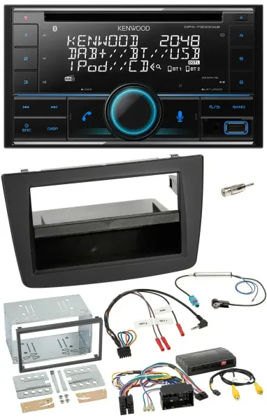 Kenwood CD 2DIN DAB USB Lenkrad Bluetooth Autoradio für Alfa Romeo Mito 14-18 In