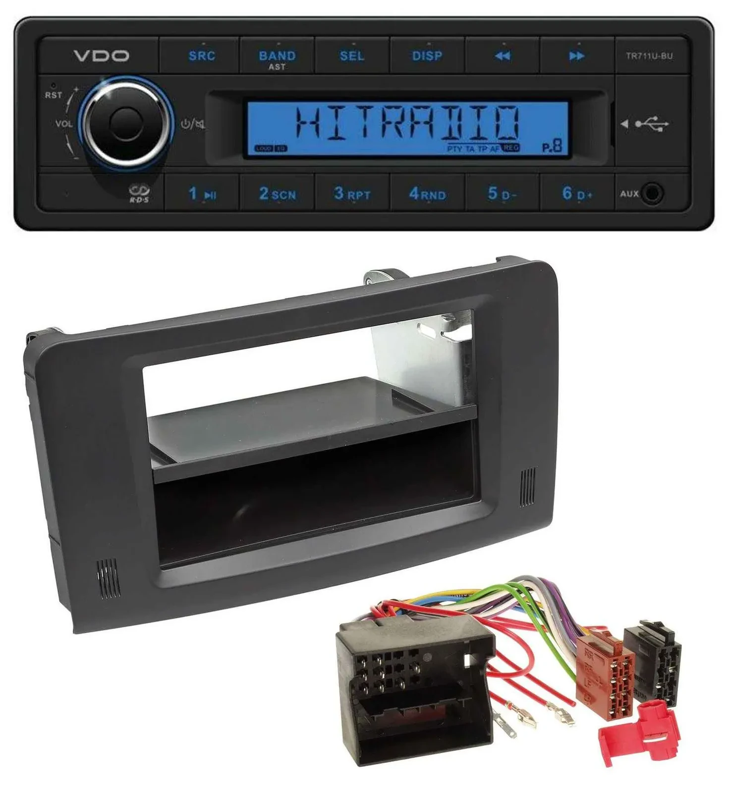 VDO AUX 1DIN MP3 USB Autoradio für Mercedes M-Klasse W164 05-11 Profivariante