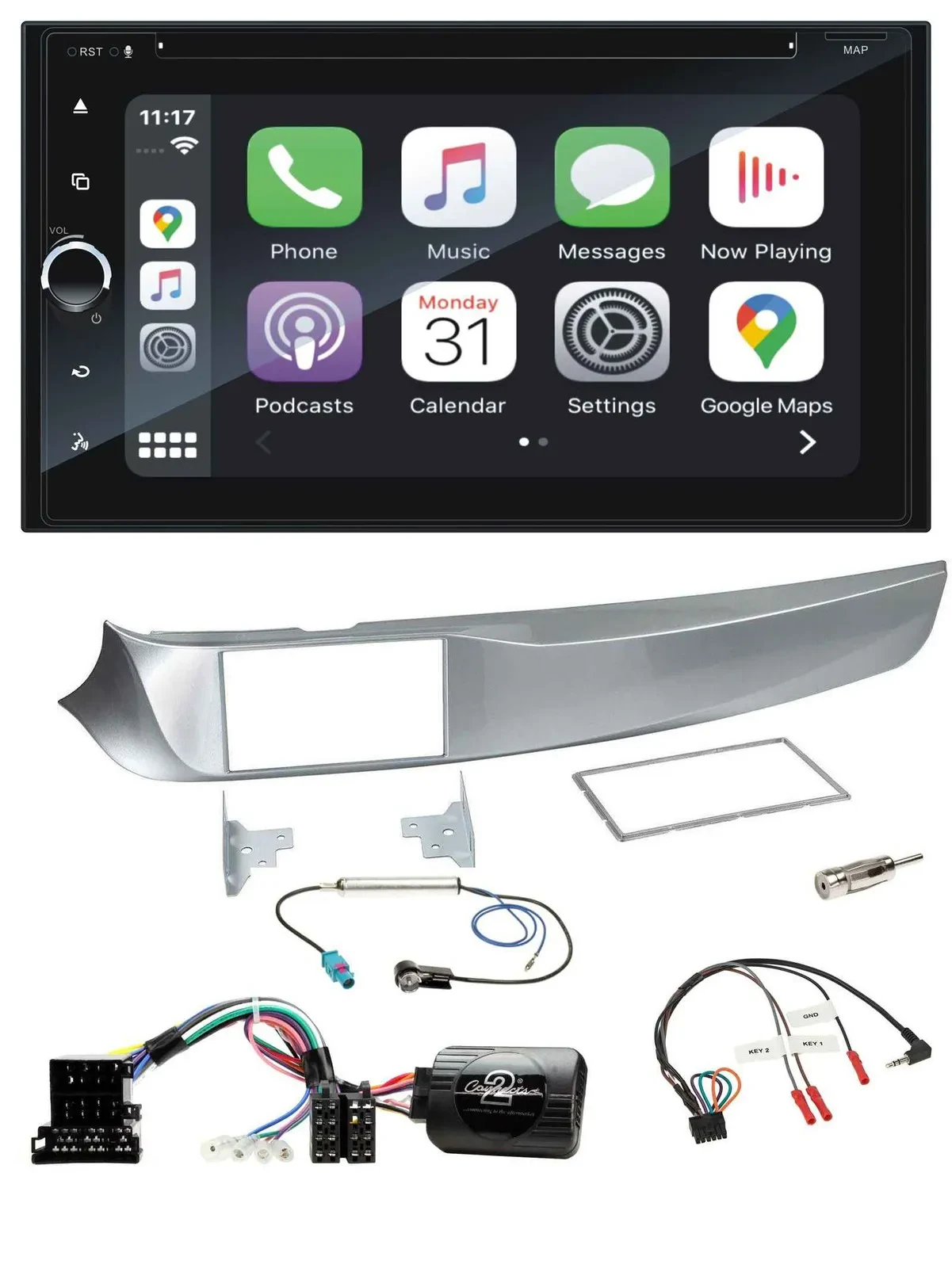 Blaupunkt 2DIN Bluetooth DAB USB DVD Lenkrad Autoradio für Alfa Giulietta 2010-2