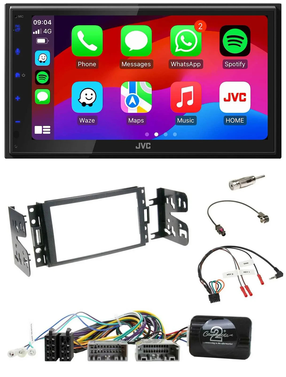 JVC Bluetooth USB Lenkrad 2DIN DAB Autoradio für Jeep Grand Cherokee 2011-2014
