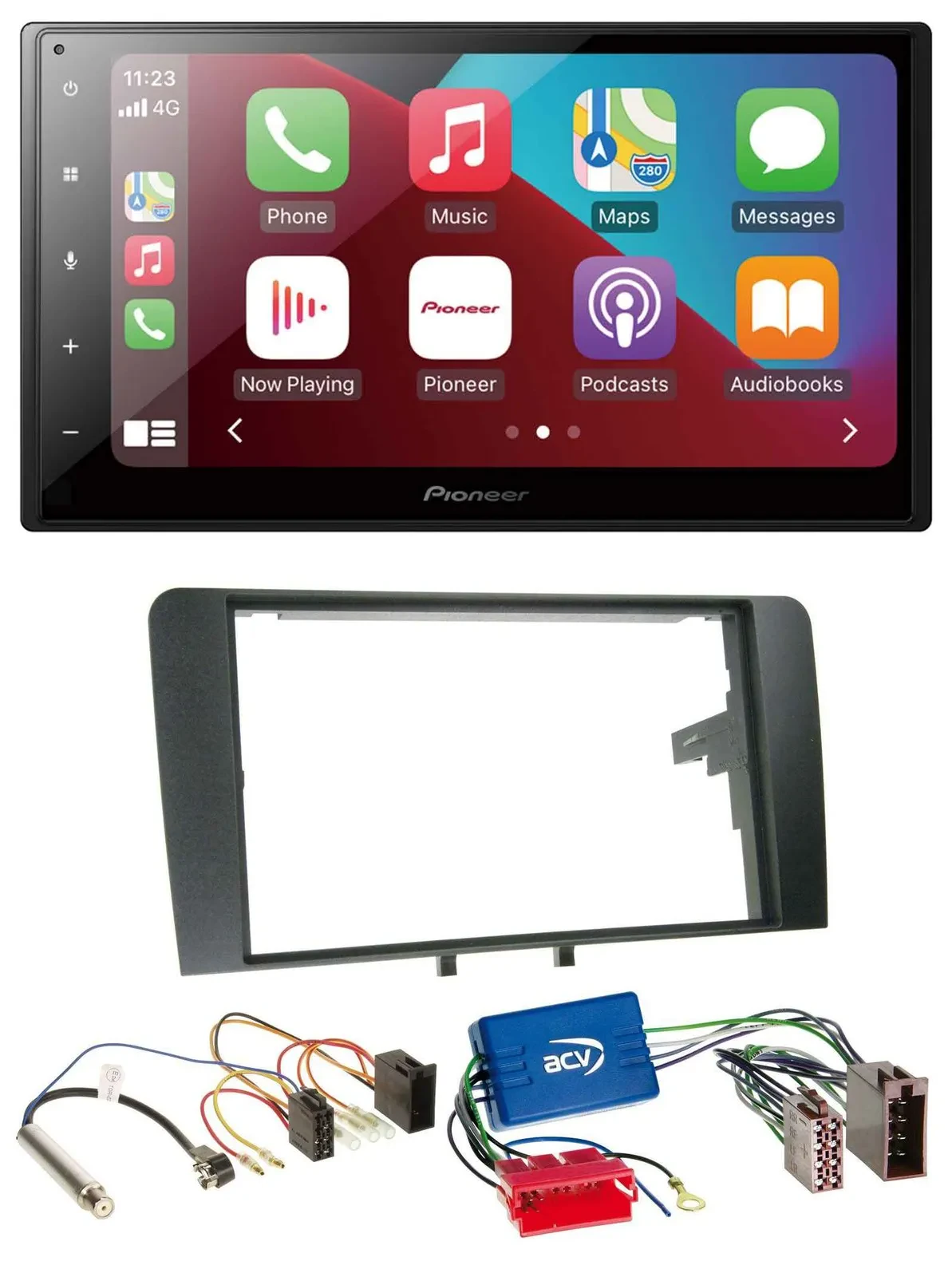Pioneer USB MP3 DAB 2DIN Bluetooth Autoradio für Audi A3 8P 03-06 Aktivsystem IS