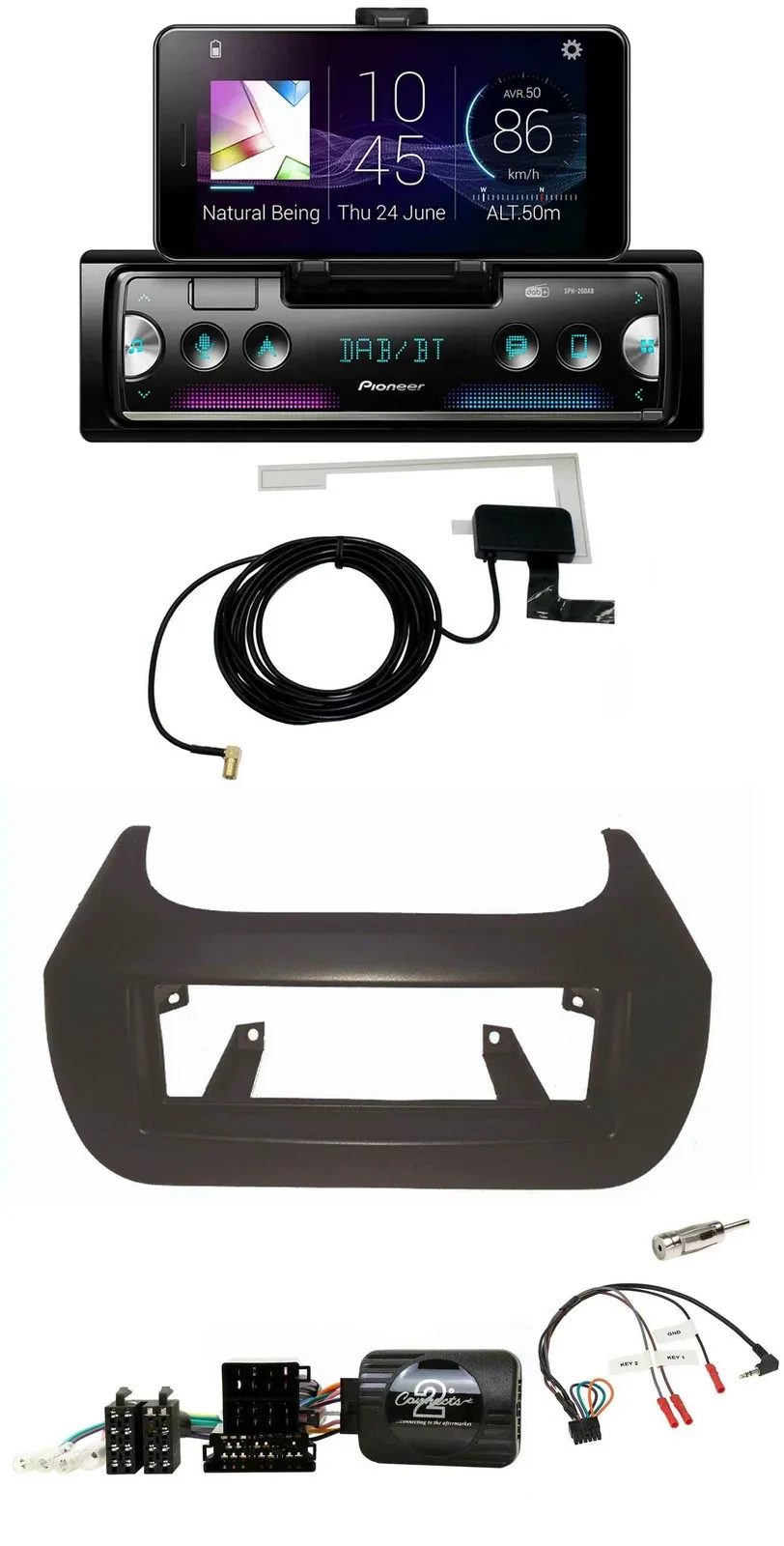 Автомагнитола для Citroen Nemo, Fiat Fiorino, Peugeot Pioneer DAB, Bluetooth, USB, поддержка управления на руле