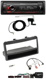 Автомагнитола для Ford Mondeo 2000–2002 Pioneer DAB, USB, Bluetooth, совместима с кнопками на руле, цвет: черный, с нишей